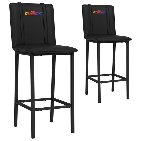 Dreamseat Bar Stool 500 with All Elite Wrestling Dynamite Color Logo, 2PK - XZ500BSDBLK-PSAEW0003A