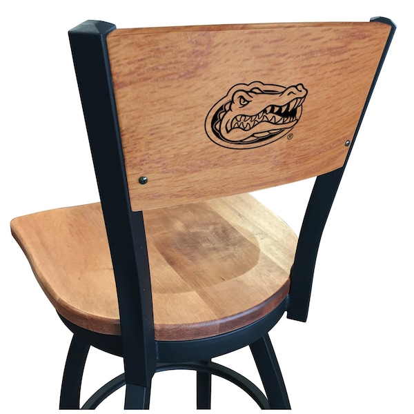 Holland Bar Stool Co 30" Blk Wrinkle Florida Swivel Bar Stool, Laser Engraved Back - L03830BWMEDMPLAFLORUNMEDMPL