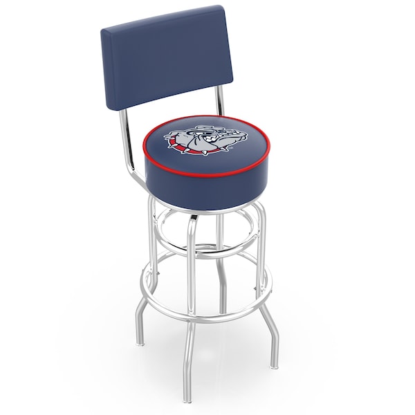 Holland Bar Stool Co 25" Chrome 2-Ring Gonzaga Swivel Bar Stool, Back - L7C425GONZGA
