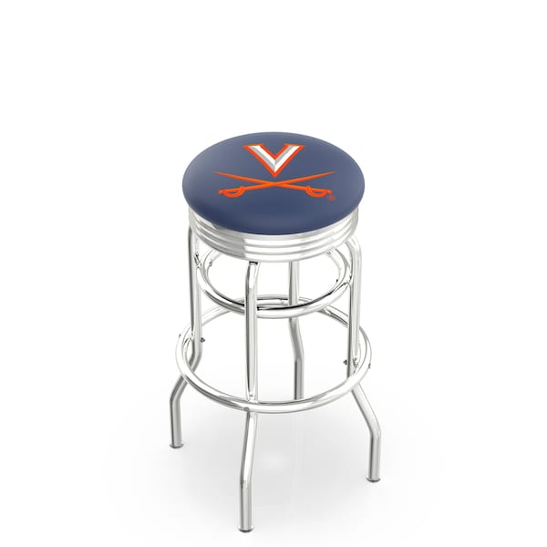 Holland Bar Stool Co 30" Chrome 2-Ring Virginia Swivel Bar Stool, Accent Ring - L7C3C30VRGNIA