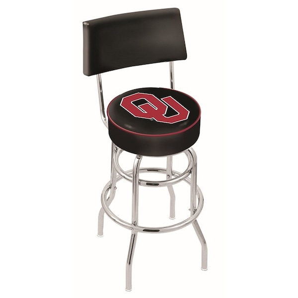 Holland Bar Stool Co 30" Chrome 2-Ring Oklahoma Swivel Bar Stool, Back - L7C430OKLHMA