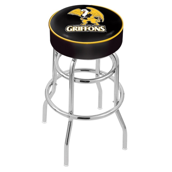 Holland Bar Stool Co 30" Missouri Western State Cushion Seat, 2-Ring Chrome Swivel Bar Stool - L7C130MOWST
