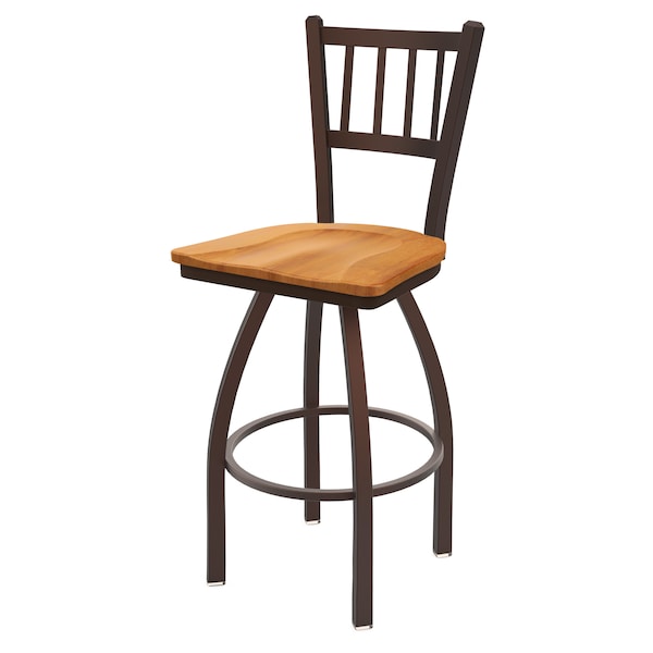Holland Bar Stool Co 30" Swivel Bar Stool, Bronze Finish, Med Maple Seat - 81030BZMEDMPL
