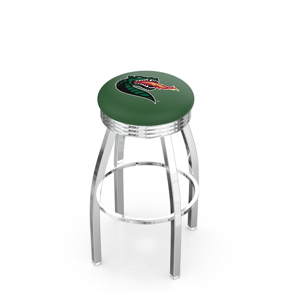 Holland Bar Stool Co 25" Chrome UAB Swivel Bar Stool, Accent Ring - L8C3C25ALABIR