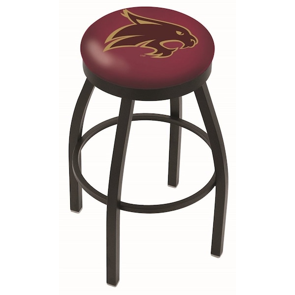 Holland Bar Stool Co 25" Blk Wrinkle Texas State Swivel Bar Stool, Accent Ring - L8B2B25TEXSST