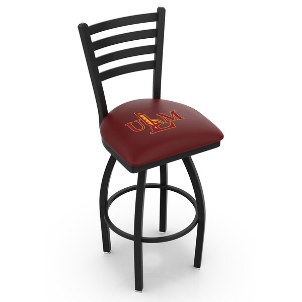 Holland Bar Stool Co 25" Blk Wrinkle Louisiana-Monroe Swivel Bar Stool, Ladder Back - L01425LA-MON