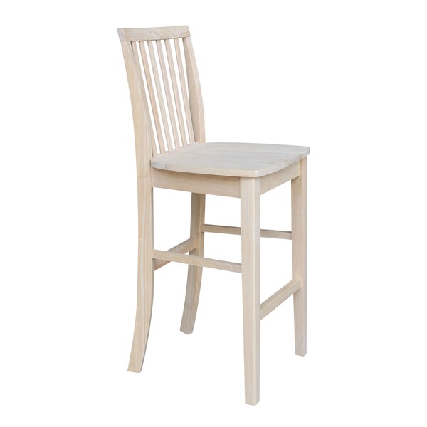 International Concepts Mission Bar Height Stool, 30" Seat Height, Unfinished - 265-30