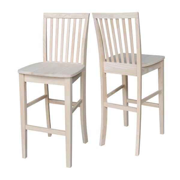International Concepts Mission Bar Height Stool, 30" Seat Height, Unfinished - 265-30