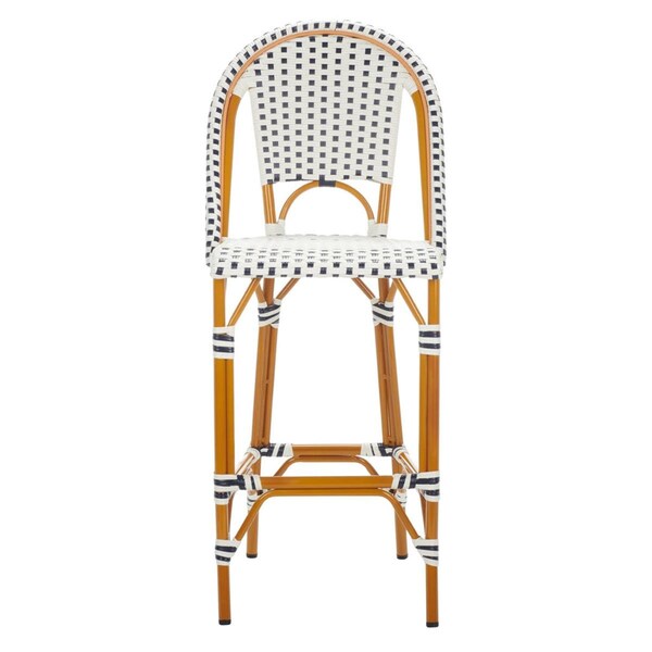 Safavieh 19.75 x 25.5 x 46.5 in. California Bar Stool White & Navy - PAT7534D