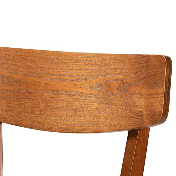 Baxton Studio Cameron Modern Grey Fabric and Walnut Brown Finished Wood 2-PC Bar Stool Set - 176-11016-ZORO