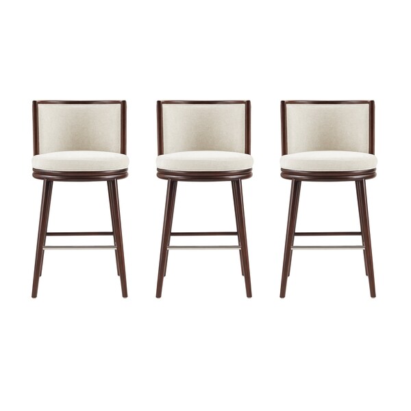 Manhattan Comfort Evalyn Barstool in Cream - Set of 3 - 3-BS024-CR