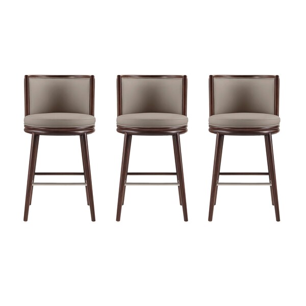 Manhattan Comfort Evalyn Barstool in Taupe - Set of 3 - 3-BS024-TP