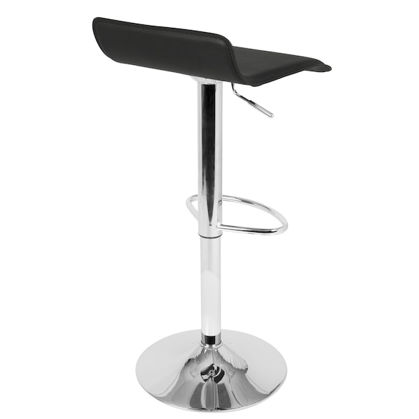Lumisource Ale Adjustable Swivel Barstool in Black PU Leather, PK 2 - BS-ALE BK2