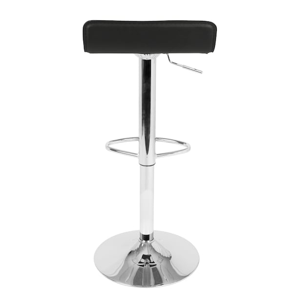 Lumisource Ale Adjustable Swivel Barstool in Black PU Leather, PK 2 - BS-ALE BK2