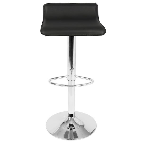 Lumisource Ale Adjustable Swivel Barstool in Black PU Leather, PK 2 - BS-ALE BK2