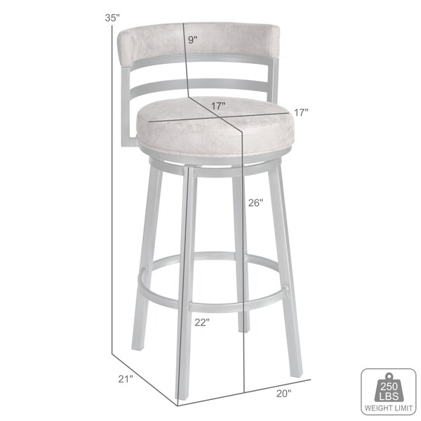 Armen Living Titana 26" Barstool in Auburn Bay finish with Brown Pu upholstery - 721535746842