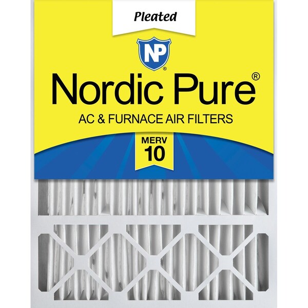 Nordic Pure 16x25x5 Pleated Air Filter, High Capacity, Electrostatically Charged Synthetic Media, MERV 10 - 16X25X5HM10-1