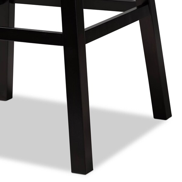 Baxton Studio Gregory Light Grey Velvet and Brown Wood 2-Piece Swivel Bar Stool Set - 164-10289