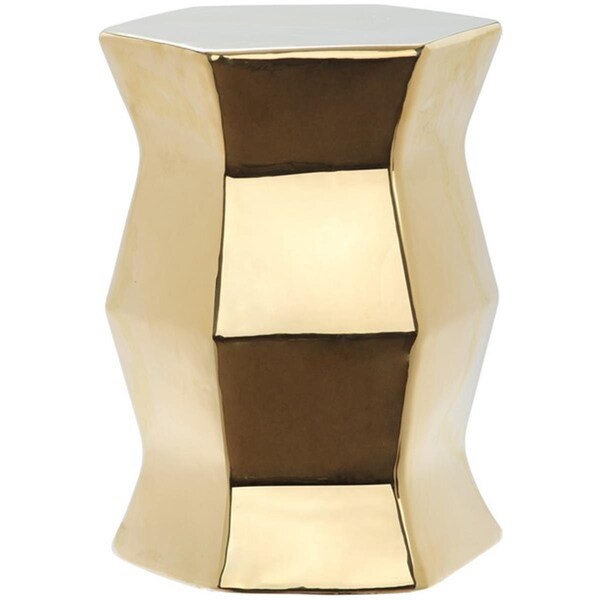 Safavieh 17 x 12 x 12 in. Modern Hexagon Garden Stool, Gold - ACS4542F