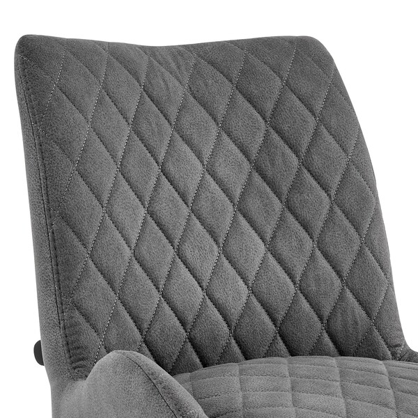 Armen Living Panama 30" Bar Height Bar Stool in Charcoal Fabric and Black Finish - LCPMBACH30