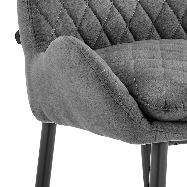 Armen Living Panama 30" Bar Height Bar Stool in Charcoal Fabric and Black Finish - LCPMBACH30