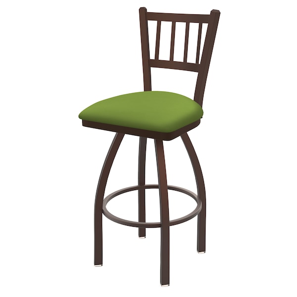 Holland Bar Stool Co 30" Swivel Bar Stool, Bronze Finish, Canter Kiwi Green Seat - 81030BZ009