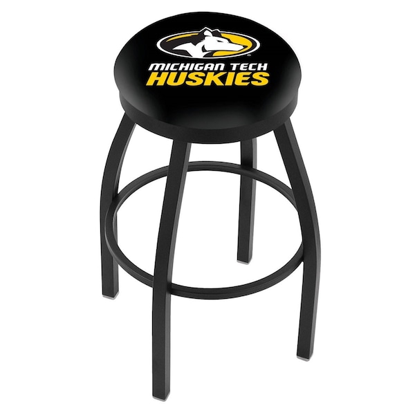 Holland Bar Stool Co 30" Blk Wrinkle Michigan Tech Swivel Bar Stool, Accent Ring - L8B2B30MITECH