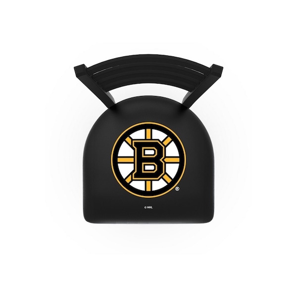 Holland Bar Stool Co 30" Blk Wrinkle Boston Bruins Swivel Bar Stool, Ladder Back - L01430BOSBRU
