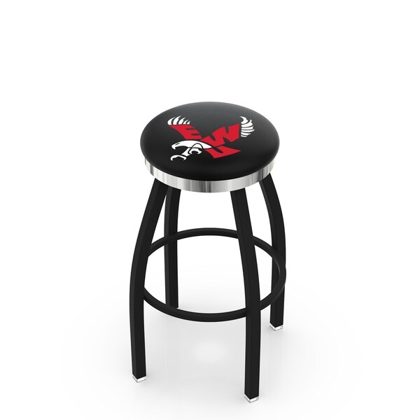Holland Bar Stool Co 30" Blk Wrinkle Eastern Washington Swivel Bar Stool, Chrome Ring - L8B2C30EASTWA