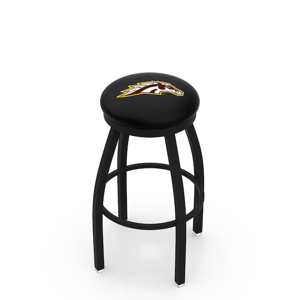 Holland Bar Stool Co 25" Blk Wrinkle Western Michigan Swivel Bar Stool, Accent Ring - L8B2B25WESTMI