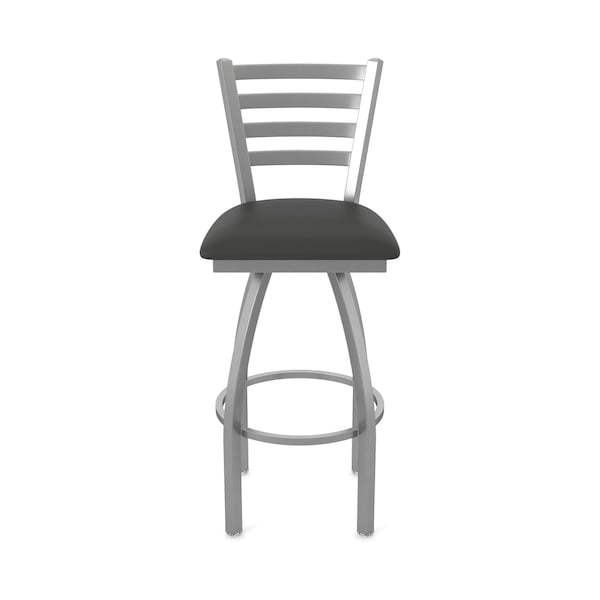 Holland Bar Stool Co OD410 Jackie Stainless Steel 36 Swivel Outdoor Bar Stool with Breeze Graphite Seat - OD41036SSOD003
