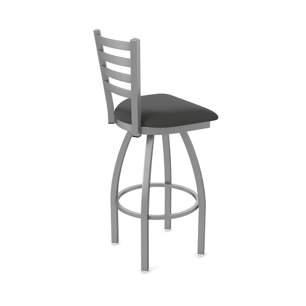 Holland Bar Stool Co OD410 Jackie Stainless Steel 36 Swivel Outdoor Bar Stool with Breeze Graphite Seat - OD41036SSOD003