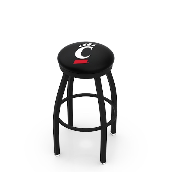 Holland Bar Stool Co 25" Blk Wrinkle Cincinnati Swivel Bar Stool, Accent Ring - L8B2B25CINCIN