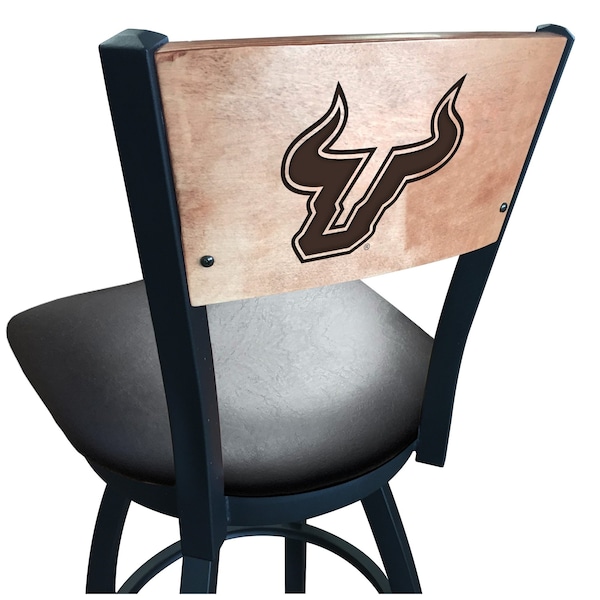 Holland Bar Stool Co 25" Blk Wrinkle South Florida Swivel Bar Stool, Laser Engraved Back - L03825BWMEDMPLASOUFLABLKVINYL