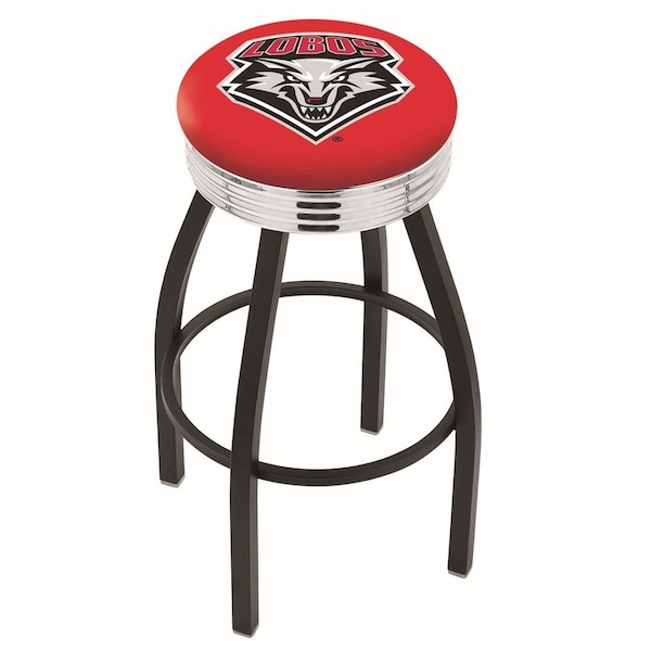 Holland Bar Stool Co 30" Blk Wrinkle New Mexico Swivel Bar Stool, Chrome Ring - L8B3C30NEWMEX