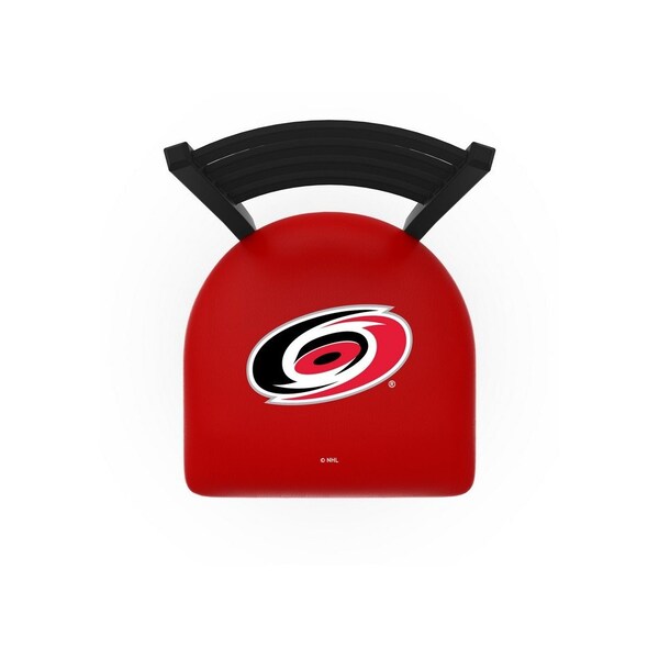 Holland Bar Stool Co 25" Blk Wrinkle Carolina Hurricanes Swivel Bar Stool, Ladder Back - L01425CARHUR