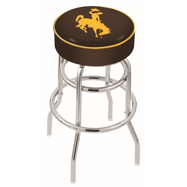 Holland Bar Stool Co 30" 4" Wyoming Cushion Seat, Double-Ring Chrome Swivel Bar Stool - L7C130WYMNG