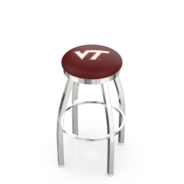 Holland Bar Stool Co 25" Chrome Virginia Tech Swivel Bar Stool, Accent Ring - L8C2C25VATECH