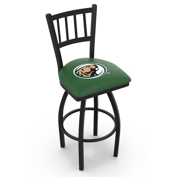 Holland Bar Stool Co 30" Blk Wrinkle Bemidji State Swivel Bar Stool, Jailhouse Back - L01830BMIJST