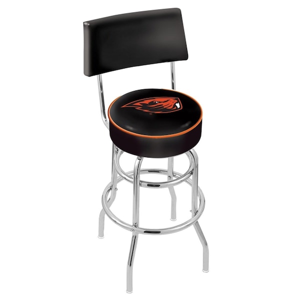 Holland Bar Stool Co 25" Chrome 2-Ring Oregon State Swivel Bar Stool, Back - L7C425OREGST
