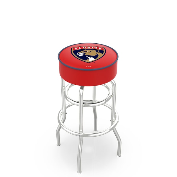 Holland Bar Stool Co 30" Florida Panthers Cushion Seat, 2-Ring Chrome Swivel Bar Stool - L7C130FLAPAN