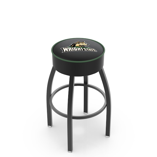Holland Bar Stool Co 30" 4" Wright State Cushion Seat, Blk Wrinkle Base Swivel Bar Stool - L8B130WRTSTU