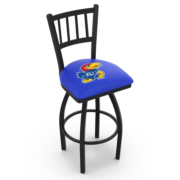 Holland Bar Stool Co 25" Blk Wrinkle Kansas Swivel Bar Stool, Jailhouse Back - L01825KNSASU