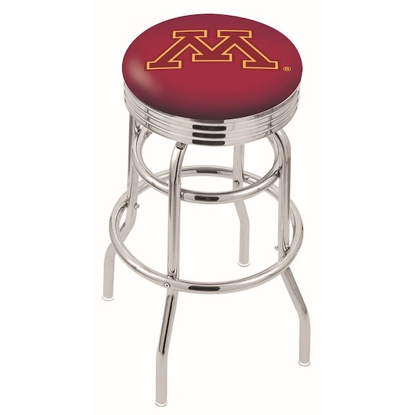 Holland Bar Stool Co 30" Chrome 2-Ring Minnesota Swivel Bar Stool, Accent Ring - L7C3C30MINNUN