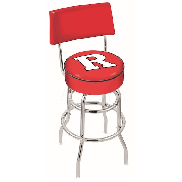 Holland Bar Stool Co 30" Chrome 2-Ring Rutgers Swivel Bar Stool, Back - L7C430RUTGER