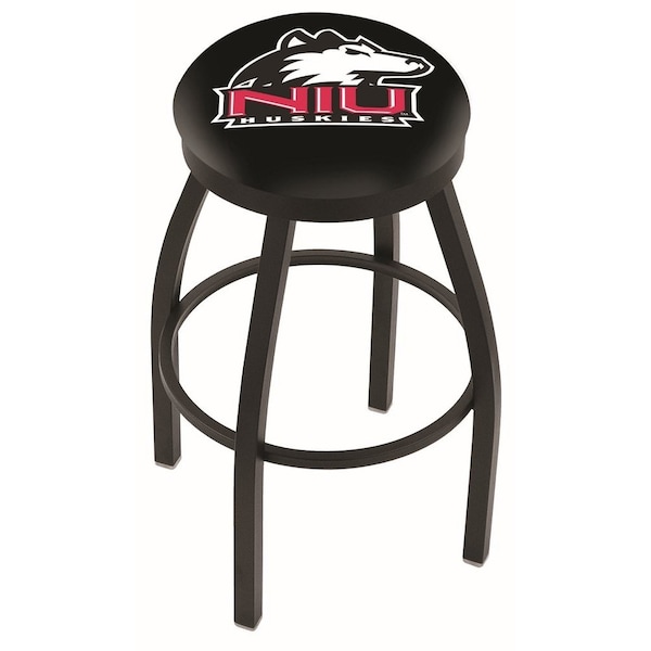 Holland Bar Stool Co 25" Blk Wrinkle Northern Illinois Swivel Bar Stool, Accent Ring - L8B2B25NORILL
