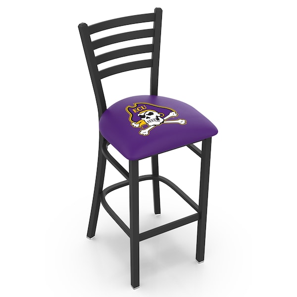 Holland Bar Stool Co 30" Blk Wrinkle East Carolina Stationary Bar Stool, Ladder Back - L00430ECAROL