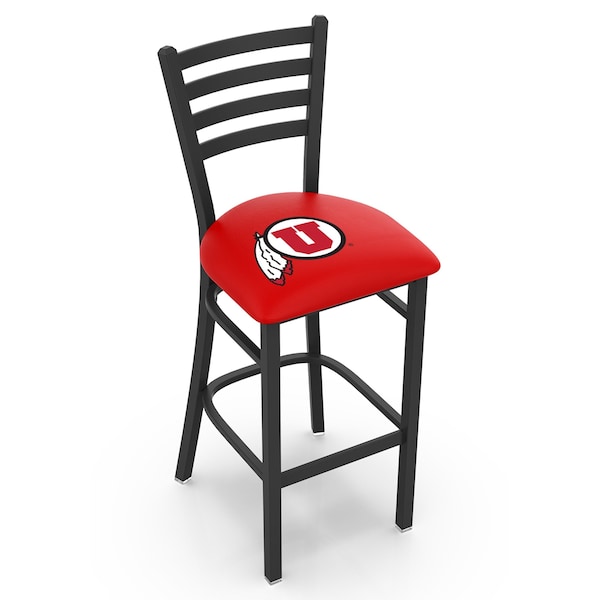 Holland Bar Stool Co 30" Blk Wrinkle Utah Stationary Bar Stool, Ladder Back - L00430UTAHUN