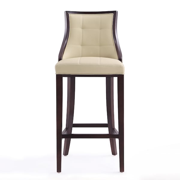 Manhattan Comfort Fifth Avenue Bar Stool in Cream and Walnut - BS007-CR