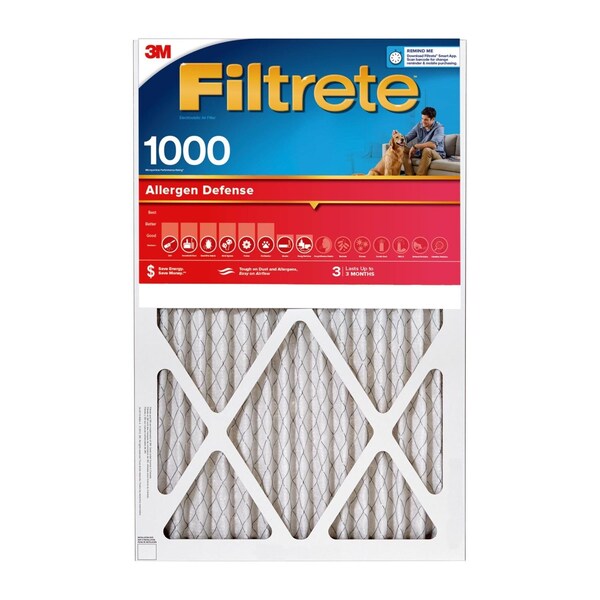 3M 12x36x1 Premium Allergen, Bacteria & Virus Pleated Air Filter, MERV 11 - AL14-4